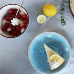 KARE Design Assiette creuse Swirl bleu Ø21cm> Accessoires
