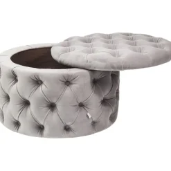 KARE Design Banquette coffre Desire velours argenté><noscript><img width=