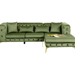 KARE Design Canapé d angle Bellissima velours vert droite><noscript><img width=
