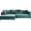 KARE Design Canapé d angle Gianni velours vert gauche noir> Meubles