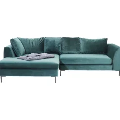 KARE Design Canapé d angle Gianni velours vert gauche noir><noscript><img width=