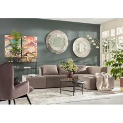 KARE Design Canapé d angle Infinity Velvet Taupe Droite> Meubles