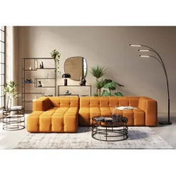 KARE Design Canapé d angle Salamanca brun doré gauche 320cm> Meubles