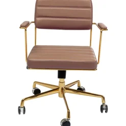 KARE Design Chaise de bureau pivotante Dottore marron> Meubles