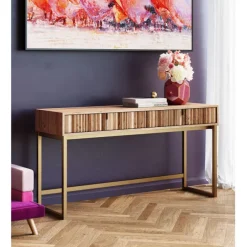 KARE Design Console Concertina nature 136x40cm> Meubles