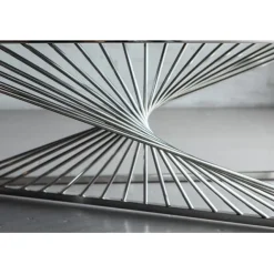 KARE Design Console Laser argenté - verre clair 120x40><noscript><img width=