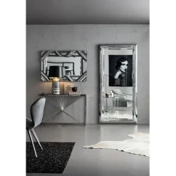 KARE Design Console Laser argenté - verre clair 120x40><noscript><img width=