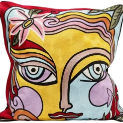 KARE Design Coussin Art Line Face 50x50cm> Accessoires