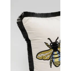KARE Design Coussin Bees blanc 50x30cm><noscript><img width=
