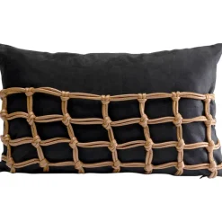 KARE Design Coussin Grete Plaid noir 50x30cm> Accessoires