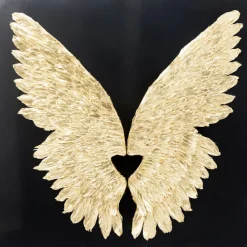 KARE Design Décoration murale Wings doré Black 120x120cm> Accessoires