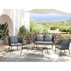 KARE Design Ensemble de sièges Elba gris Quattro Outd. (4/part> Meubles