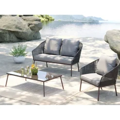 KARE Design Ensemble de sièges Elba gris Quattro Outd. (4/part><noscript><img width=