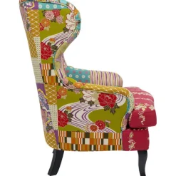 KARE Design Fauteuil à oreilles Patchwork rouge><noscript><img width=