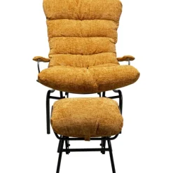 KARE Design Fauteuil + tabouret Vienna Swing jaune> Meubles