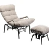 KARE Design Fauteuil + tabouret Vienna Swing beige> Meubles