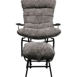 KARE Design Fauteuil + tabouret Vienna Swing gris> Meubles