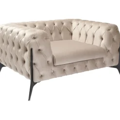 KARE Design Fauteuil Bellissima velours taupe 120cm><noscript><img width=