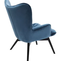 KARE Design Fauteuil Black Vicky velours pétrole><noscript><img width=