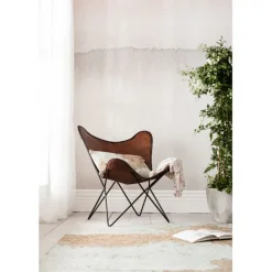 KARE Design Fauteuil Butterfly marron eco.><noscript><img width=