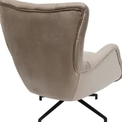 KARE Design Fauteuil pivotant Bellissima velours taupe><noscript><img width=