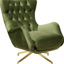 KARE Design Fauteuil pivotant Bellissima velours vert> Meubles