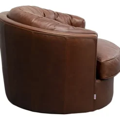 KARE Design Fauteuil pivotant Music Hall cuir marron><noscript><img width=