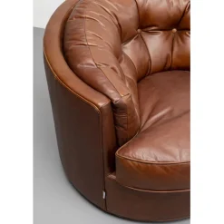 KARE Design Fauteuil pivotant Music Hall cuir marron><noscript><img width=