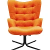 KARE Design Fauteuil pivotant Oscar velours orange> Meubles