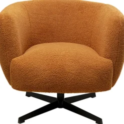 KARE Design Fauteuil pivotant Peony Fuzzy Caramello> Meubles