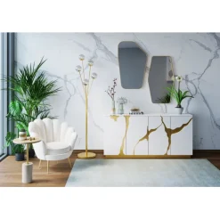 KARE Design Fauteuil Water Lily doré-beige><noscript><img width=