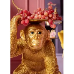 KARE Design Figurine décorative Butler Playing Chimp doré 52cm><noscript><img width=