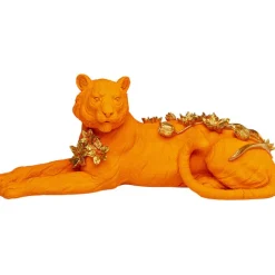 KARE Design Figurine décorative Flower Leopard orange 26cm> Accessoires