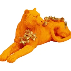 KARE Design Figurine décorative Flower Leopard orange 26cm> Accessoires