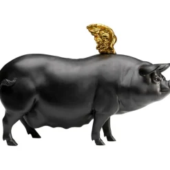 KARE Design Figurine décorative Flying Pig noir 11cm> Accessoires