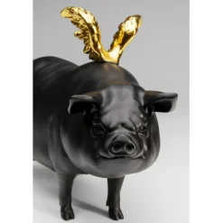 KARE Design Figurine décorative Flying Pig noir 21cm><noscript><img width=