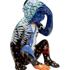 KARE Design Figurine décorative Graffiti Monkey bleu 39cm> Accessoires