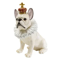 KARE Design Figurine décorative King Dog blanc 33cm> Accessoires