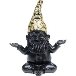 KARE Design Figurine décorative Nain Meditation noir-doré 19cm> Accessoires