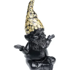 KARE Design Figurine décorative Nain Meditation noir-doré 19cm> Accessoires