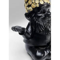 KARE Design Figurine décorative Nain Meditation noir-doré 19cm><noscript><img width=