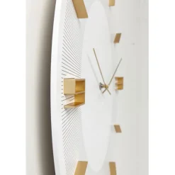 KARE Design Horloge murale Leonardo blanc/doré Ø49cm><noscript><img width=