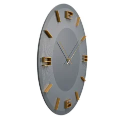 KARE Design Horloge murale Leonardo gris/doré Ø49cm><noscript><img width=