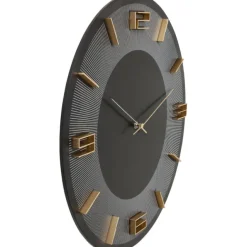 KARE Design Horloge murale Leonardo noir/doré Ø49cm><noscript><img width=
