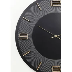 KARE Design Horloge murale Leonardo noir/doré Ø49cm><noscript><img width=