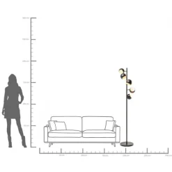 KARE Design Lampadaire Calotta noir 5 180cm><noscript><img width=