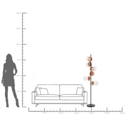 KARE Design Lampadaire Double Bubble cuivre 165cm><noscript><img width=