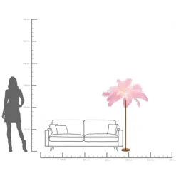KARE Design Lampadaire Feather Palm fuchsia 165cm><noscript><img width=