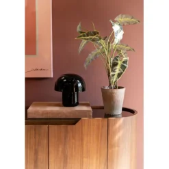 KARE Design Lampe à poser Mushroom Shiny noir 20cm><noscript><img width=