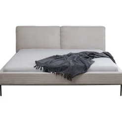 KARE Design Lit East Side velours cotelé gris 180x200cm><noscript><img width=